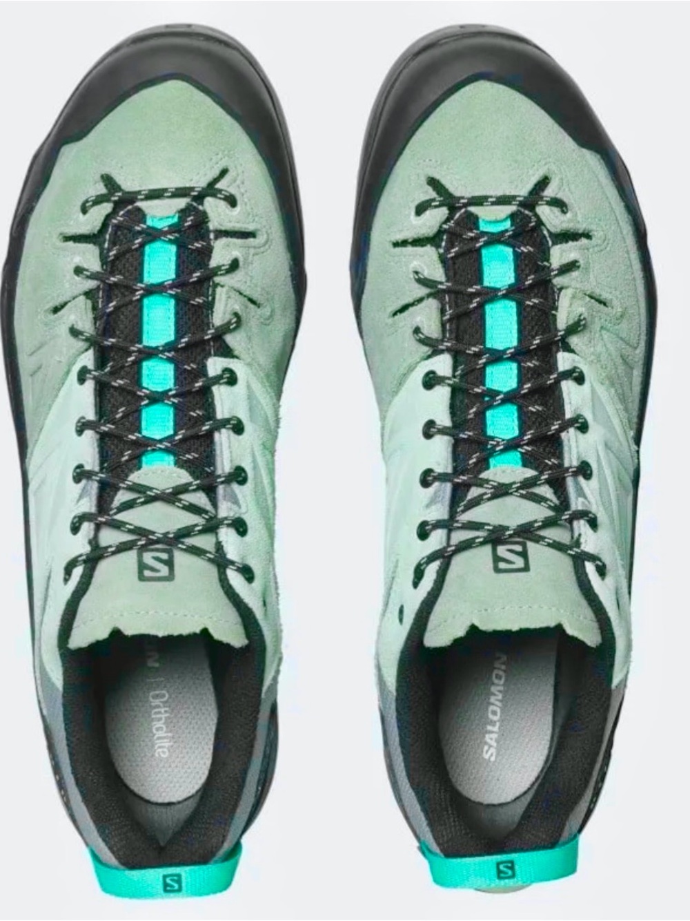 Salomon X-ALP LTR Mint Green and Black Trail Sneakers